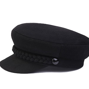 Черная шерстяная кепка моряка скрипача размера S-XXL, кепка капитана моряка Hatsquare Man, кепка шкипера ручной работы, кепка таксиста яхтсмена, рыбака