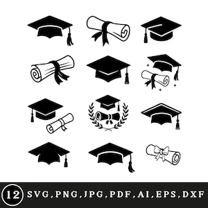 Выпускной колпак svg комплект, Выпускной колпак png, Выпускной 2025, Силуэт выпускного колпачка, Выпуск 2025 svg